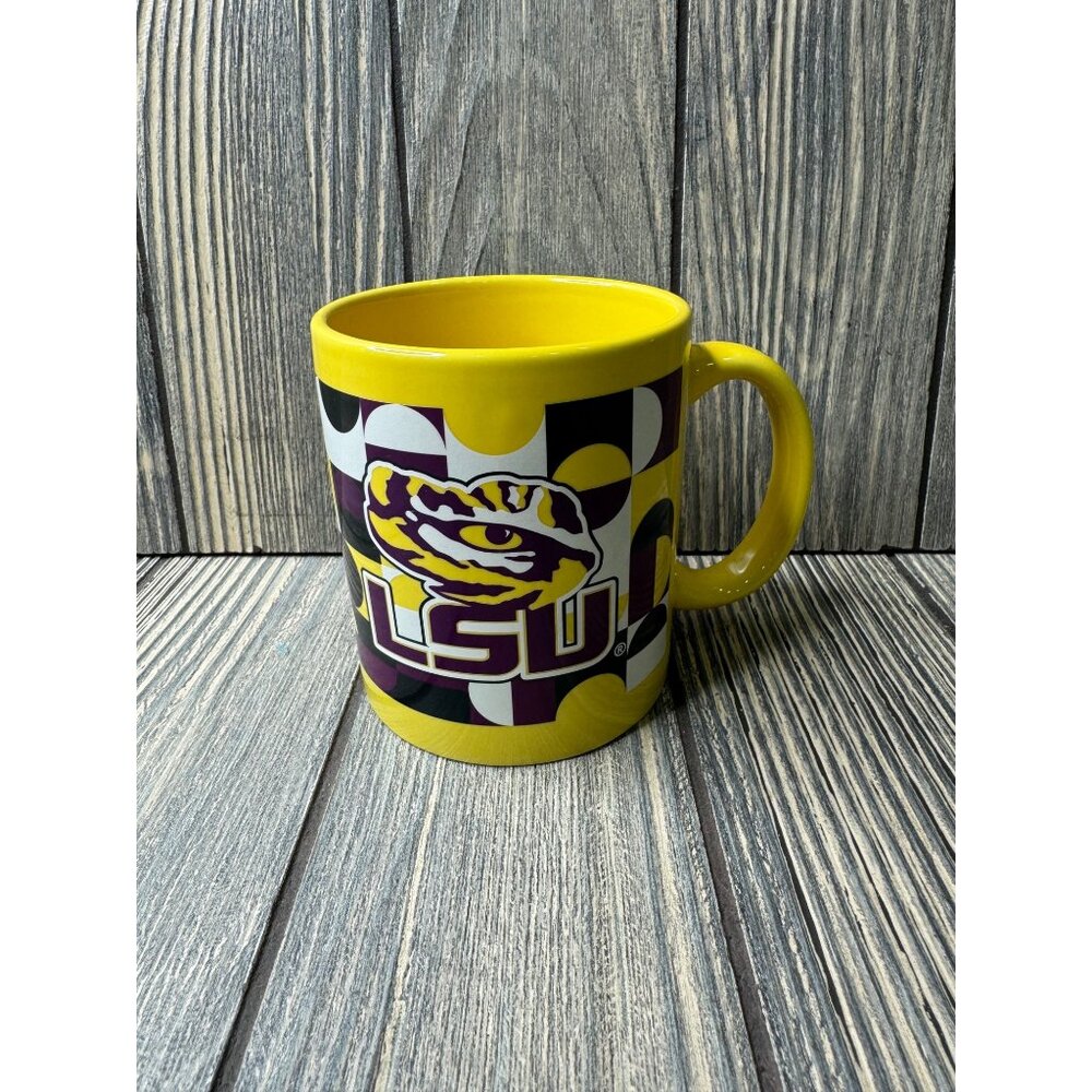LSU Tigers Checkered Ceramic Mug